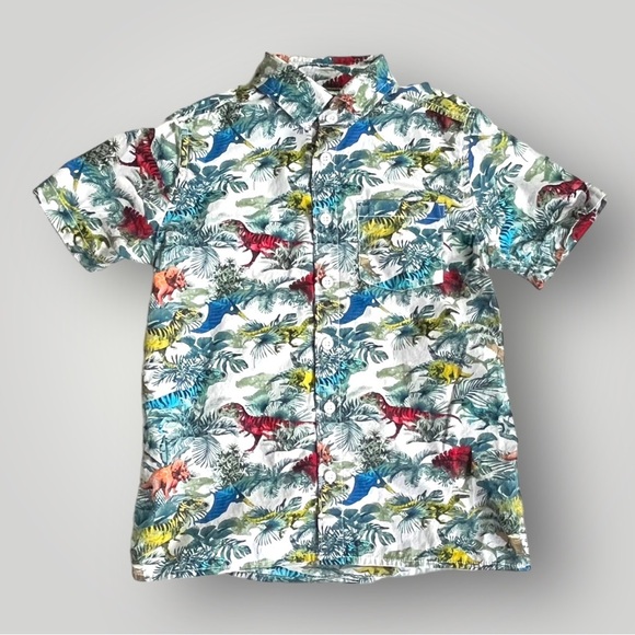 🟢5/$25 365 Kids Dinosaur Button-Down Shirt Garanimals - Picture 2 of 12
